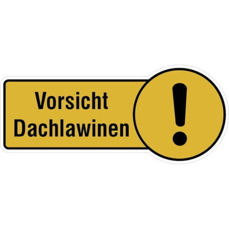 SafetyMarking Fahnenschild 'Vorsicht Dachlawinen' - Alu Dibond - 30 x 13 cm | Ungenormte Winterschilder