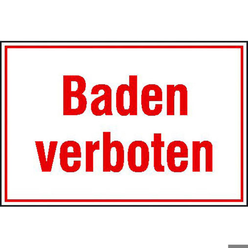 Hinweisschild "Baden Verboten" für Wald- und Freizeitanlagen – Aluminium – 30x20 cm