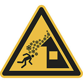 Warnschild Dachlawine EN ISO 7010 W040 - 10er Set - Folie - Schenkellänge 100 mm