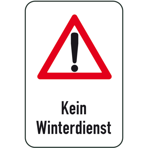 Winterschild Verkehrszeichen - Kein Winterdienst | 400 x 600 mm - Ungenormte Winterschilder