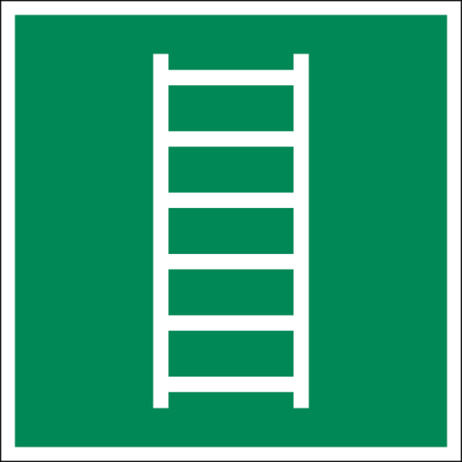 Fluchtleiter Schild | Langnachleuchtend | ISO 7010 | 200 x 200 mm | Kunststoff