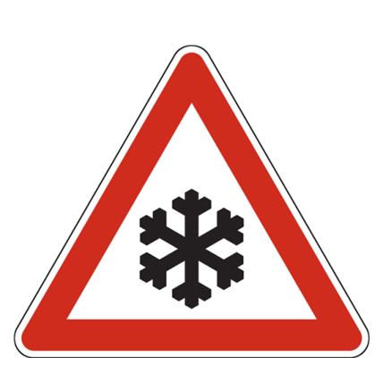 Verkehrsschild 101-51 - Schnee- oder Eisglätte | SL 900 x 2000 mm