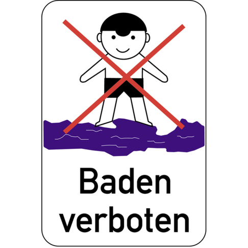 Hinweisschild "Baden Verboten" - Sicherheitshinweis für Gewässer