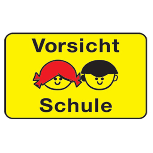 Kinder Spielplatzschild 'Vorsicht Schule' | 450 x 600 mm | Alform (Randprofil verstärkt)