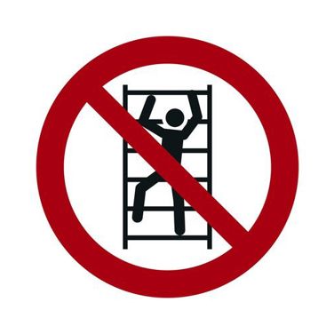 ISO Verbotsschild "Aufsteigen verboten" aus Kunststoff – 200 mm – 10er Pack