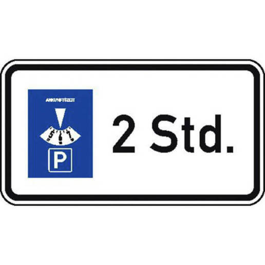 Verkehrsschild Parkzeit 2 Stunden StVO Typ 1 - Nr. 1040-32, 60 x 33 cm