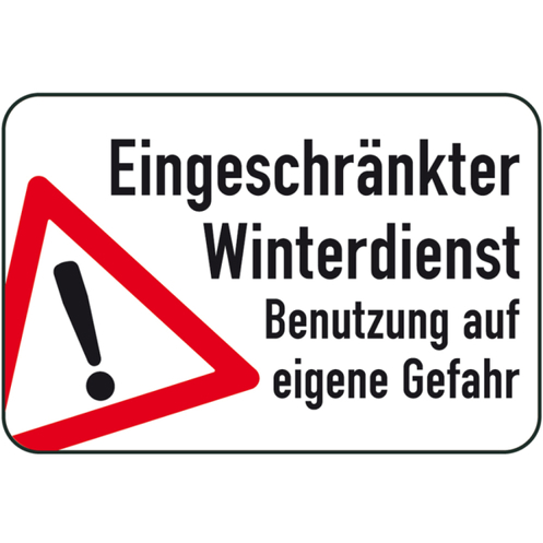 Winterschild Verkehrszeichen 600 x 400 mm - Ungenormtes Winterschilder