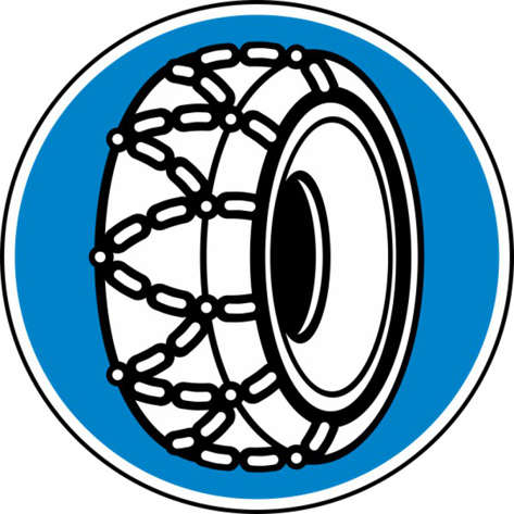 Winterschild 750 mm - RA2 - Flachform 3 mm | Vorschriftzeichen Schneeketten Vorschrift