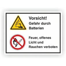 Cimco 182748 Kombischild ISO 7010 - Kunststoffschild zur Kennzeichnung (Verbotsschild EN ISO 7010 P003: Feuer, offenes Licht und Rauchen verboten)