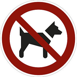 Verbotsschild: Mitführen von Hunden Verboten - 10er Pack - Folie - Ø 100 mm