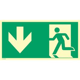 Notausgang Schild links mit Pfeil | ISO 7010 | Aluminium | Langnachleuchtend | 160 mcd | 297 x 148 mm