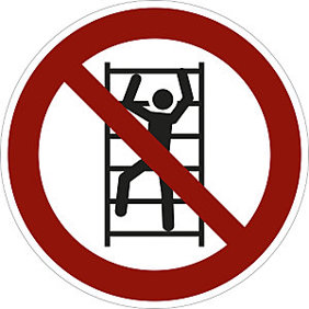 Verbotsschild EN ISO 7010 P009 - Besteigen für Unbefugte Verboten - 10 Stk - Ø 200 mm - Folie