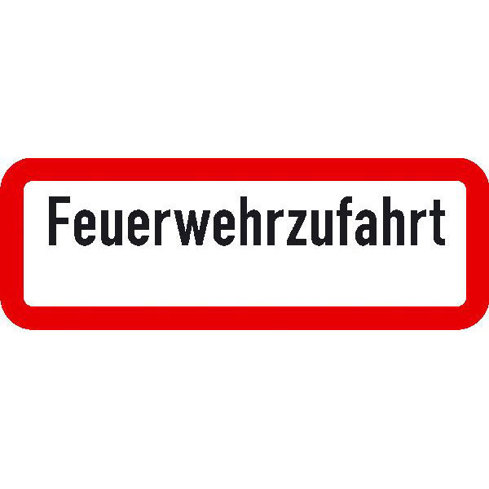 Feuerwehrzufahrt Verkehrsschild Typ 1 - StVO Nr. 3000 | 42x14,8 cm - Zusatzzeichen Halbstandard