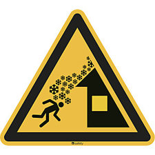 Warnschild EN ISO 7010 W040 - Warnung vor Dachlawine - 10 Stück - Folie - Schenkellänge 200 mm