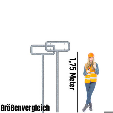 BIGPACK 2x Rohrrahmen für Schilder 59,4 x 21 cm - Stahl, Höhe 175 cm