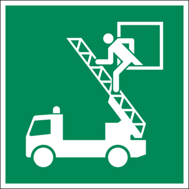 Rettungsausstieg Schild – ASR A1.3/ISO 7010 – 150x150 mm – Kunststoff