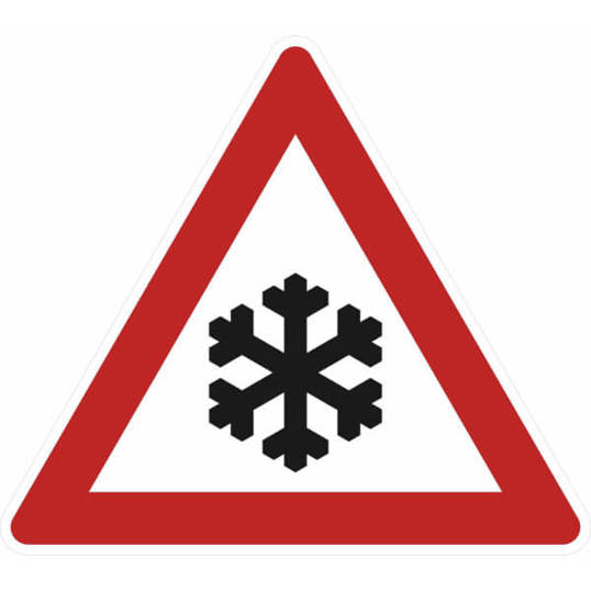 Verkehrsschild StVO Typ 1 Nr. 113 - Schnee- und Eisglätte | Durchmesser: 90 cm | Gefahrzeichen