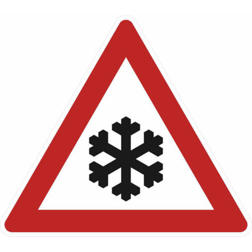 SafetyMarking Verkehrsschild Schnee- oder Eisglätte VZ 101-51, Größe: 63 cm, RA2/C