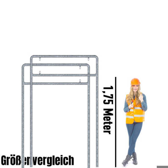 BIGPACK 2er Set Rohrrahmen für Schilder 100 x 33,3 cm | Stahl | Höhe 175 cm | Verkehrsschilder