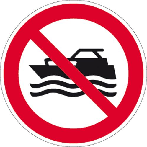 Verbotsschild ISO 7010 P056 - Maschinenbetriebene Boote Verboten | Aluminium | Ø 400 mm