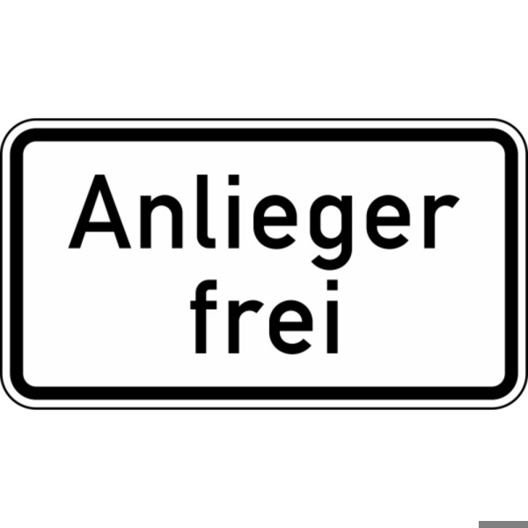 Anlieger Frei Nr. 1020-30 - Zusatzzeichen 420 x 231 mm - Alform - RA1
