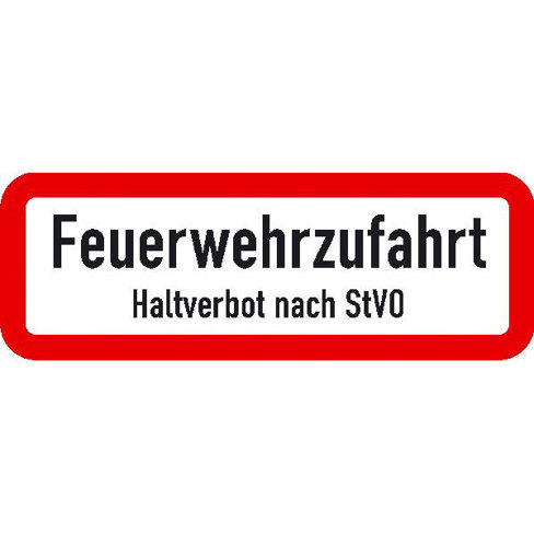 Feuerwehrzufahrt Haltverbot - StVO Nr. 3000 a | 42x14,8 cm | DIN 4066 Zusatzzeichen