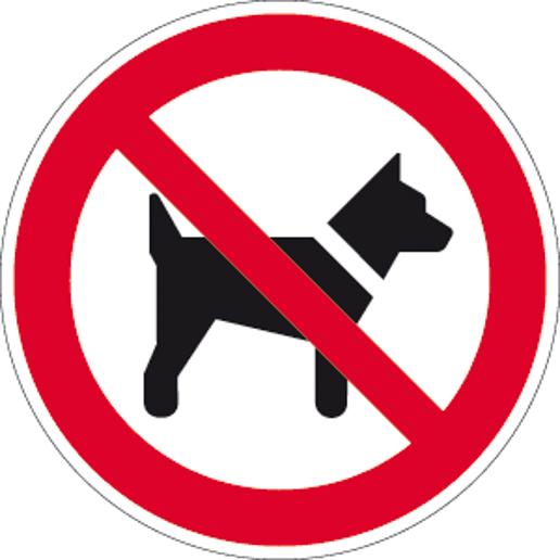 Hinweisschild 'Hunde Mitführen Verboten' - ISO 7010 | Aluminium | 1,8 mm | Ø 400 mm