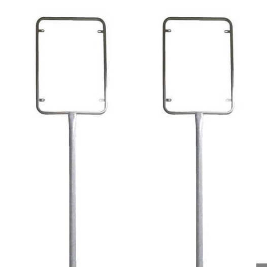 BIGPACK Rohrrahmen für Verkehrsschilder | 2 Stück | Stahl | 60 x 90 cm | Höhe: 300 cm