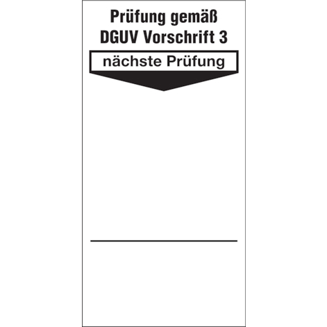 DGUV Prüfplakette 40x80 mm - Selbstklebend (ehem. BGV A 3) - Nächste Prüfung