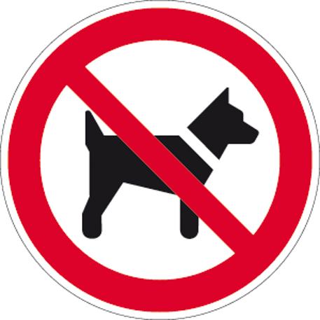 Hinweisschild 'Hunde Mitführen Verboten' - ISO 7010 | Aluminium | Ø 400 mm