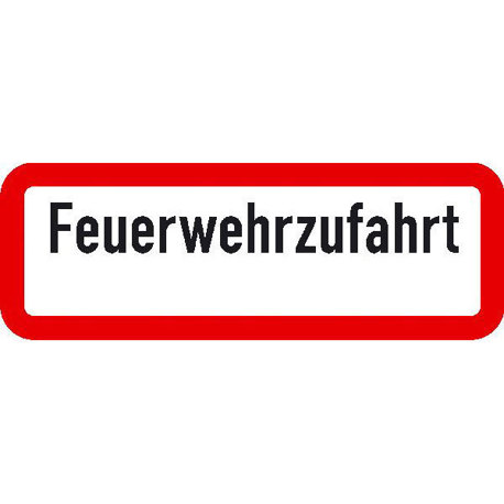 Feuerwehrzufahrt Verkehrsschild StVO Typ 1 - Nr. 3000 - 21 x 7,4 cm | Zusatzzeichen-Halbstandard