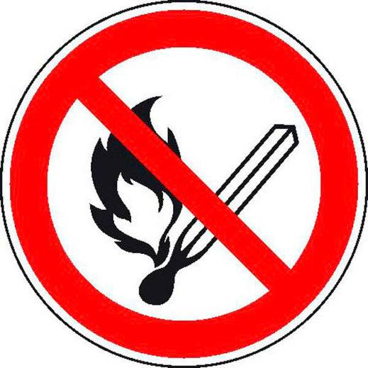 Verbotsschild "Feuer, offenes Licht und Rauchen verboten" - Safety Marking - 40 cm - DIN EN ISO 7010 P003 - ASR A1.3