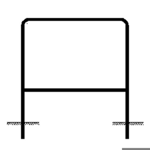 Rohrrahmen Typ 12 - 1500 mm für Verkehrsschilder - 500 x 1500 mm