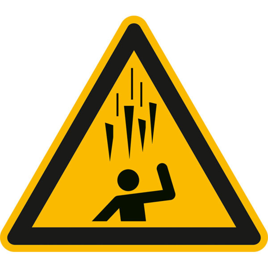 Warnschild EN ISO 7010 W039 - Warnung vor herabfallenden Eiszapfen (200 mm)