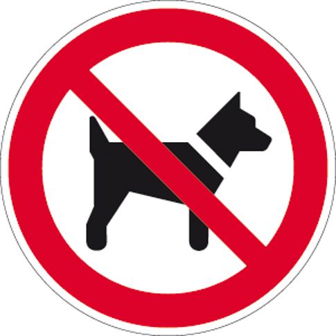 Verbotsschild für Hunde | ISO 7010 | Aluminium | 1,8 mm | Ø 200 mm