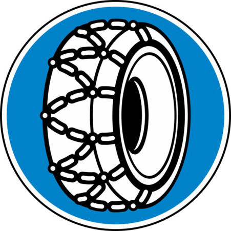 Schneeketten Vorschriftzeichen - Winterschild 750 mm RA2 Alform