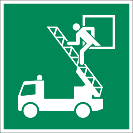 Nachleuchtendes Rettungszeichen "Rettungsausstieg" - ASR A1.3/ISO 7010 - 200x200 mm - Folie