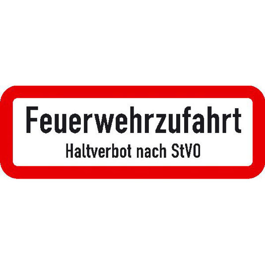 Feuerwehrzufahrt Halteverbot Zeichen | StVO Nr. 3000a | 59,4 x 21 cm | DIN 4066