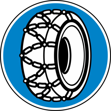 Winterschild 750 mm - RA1 Flachform 2 mm | Pflichtschild für Schneeketten