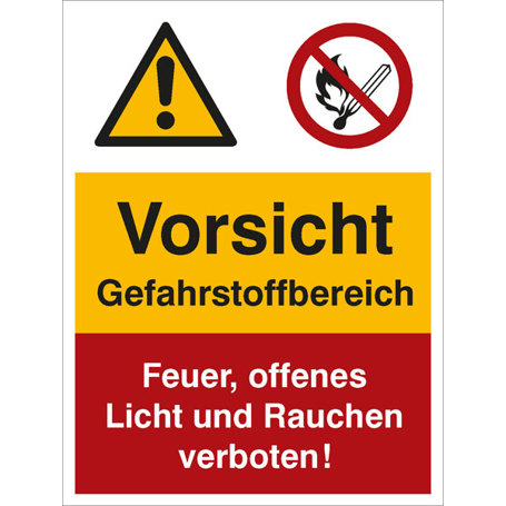 Gefahrstoffbereich Kombischild | 30x40 cm | Kunststoff | EN ISO 7010